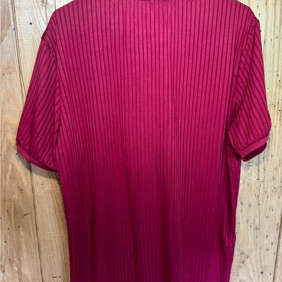 ONZCY Men’s Ribbed Stretch Polo Shirt NWT - Wine Red, Size Large - Picture 2 of 8